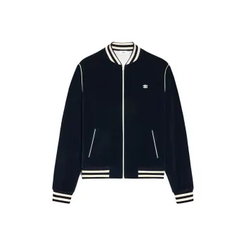 CELINE Triomphe Teddy Jacket In Velvet Jersey