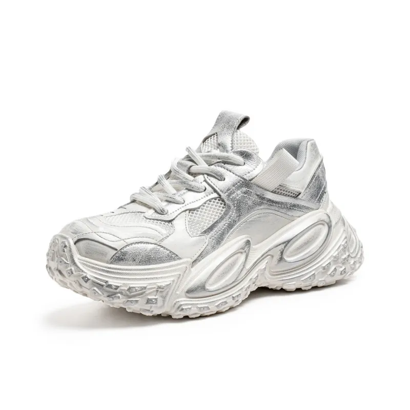 HACKBUTEER Cushioning, Slip Resistant, Abrasion Resistant, Height Increasing Low Top Chunky Sneakers Men's Box Included-2