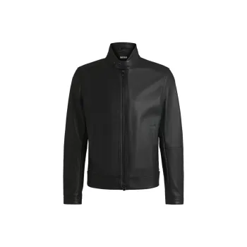HUGO BOSS Zip up Leather Jacket