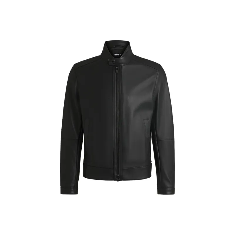 Boss Zip up Leather Jacket-0