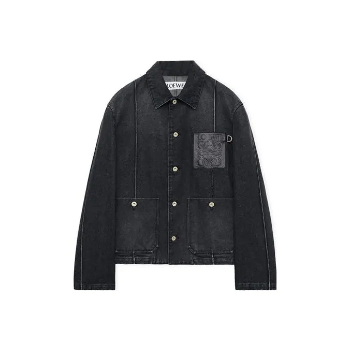 LOEWE Leather pocket Denim Jacket-0