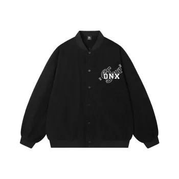 Dnnnn Baseball Jacket Coat Unisex Black