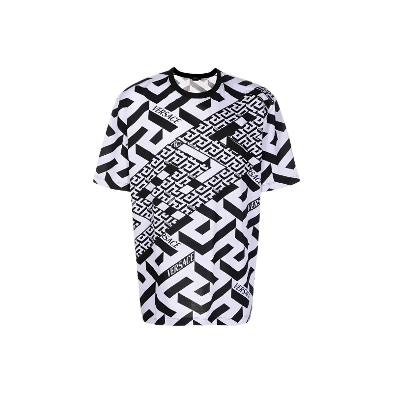 VERSACE T Shirts Men Black/White-0