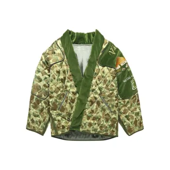 Kapital Rayon Satin Quilting Camo Kesa Sham Bomber Jacket Beautiful Vietnam
