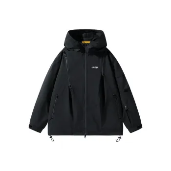 Jeep Outdoor Hiking Water Resistant Windproof Wear Resistant Windbreaker Jacket Unisex