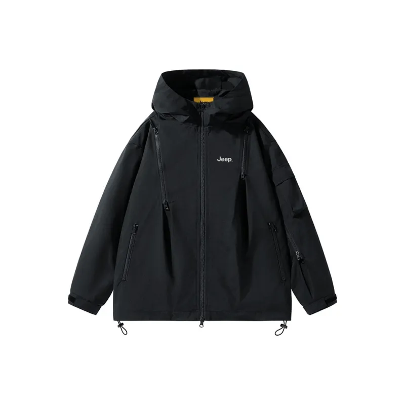 Jeep Outdoor Hiking Water Resistant Windproof Wear Resistant Windbreaker Jacket Unisex-0