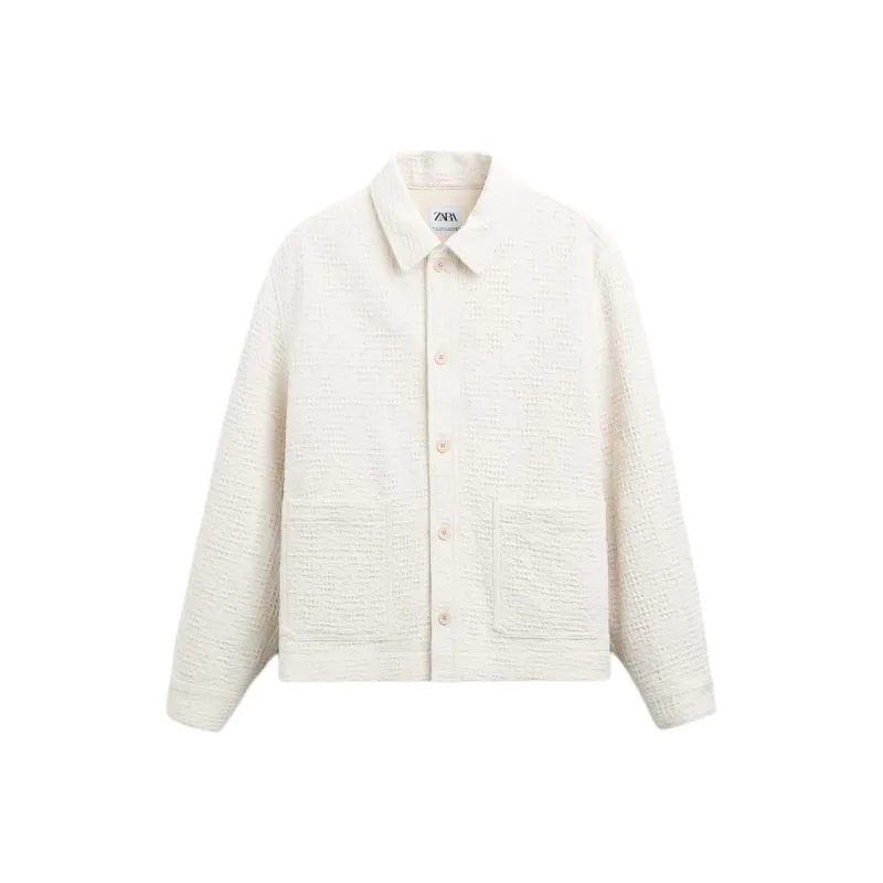 ZARA Jackets & Coats Men's Raw White-0