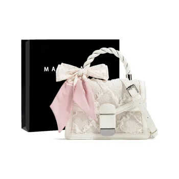 MACKJANICE Synthetic Leather One Shoulder Handbag Women's Diamond Pattern White