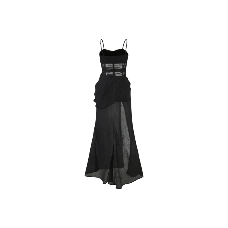 Mu Xiao Xin Slip Dress Women's Black-1