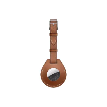 HERMES Apple AirTag Swift Calfskin Luggage Tag Unisex Brown