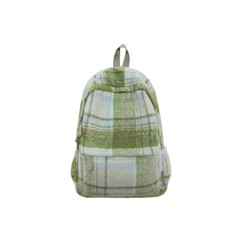 OUZIHUANG Woolen Backpack Regular Women's Pink/Green/Brown/Purple-5