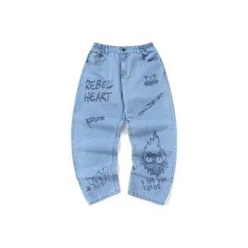 XXGOGO Straight Jeans Unisex Denim Blue