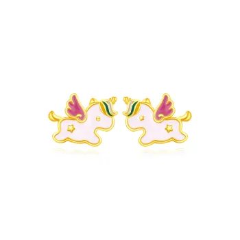 Lao Feng Xiang S925 Silver Stud Earrings Women's