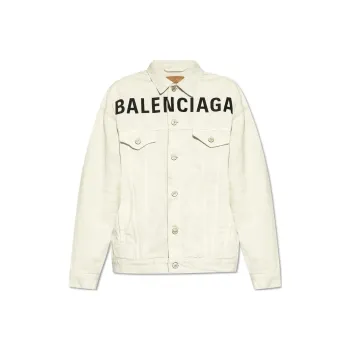 Balenciaga Logo Printed Button Up Jacket