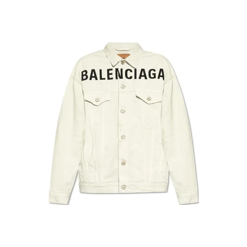 Balenciaga Logo Printed Button Up Jacket-0