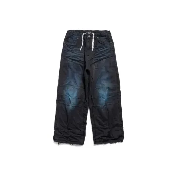 Balenciaga Double Knee Distressed Drawstring Jeans