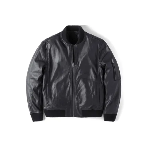 Timberland Leather Jackets Men Black