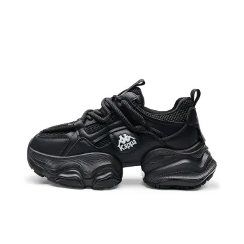 Kappa Back to Back Anti Slip And Wear Resistant Height Increasing Low Top Chunky Sneakers Women's Black
