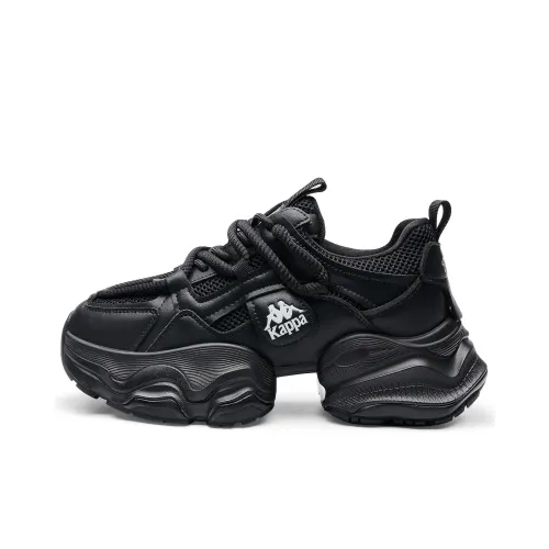 Kappa Back to Back Anti Slip And Wear Resistant Height Increasing Low Top Chunky Sneakers Women's Black
