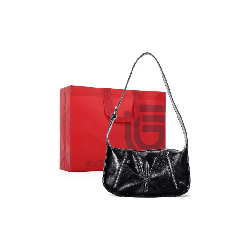 Dubaolu Synthetic Leather Portable Underarm Shoulder Bag Women's White/Silver/Black-14