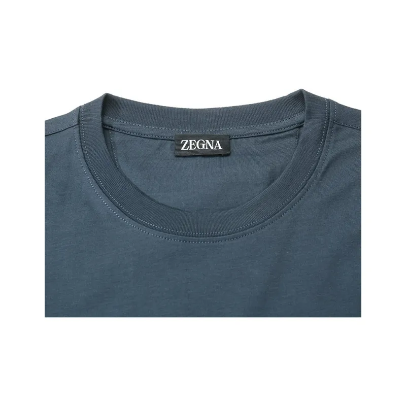 Ermenegildo Zegna Logo Embroidered Crewneck T Shirt-8