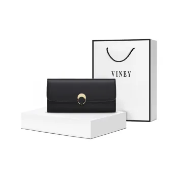 VINEY Cow Leather Wallet Regular Women's Black