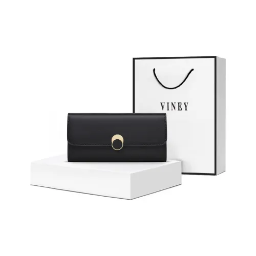VINEY Cow Leather Wallet Regular Women's Black
