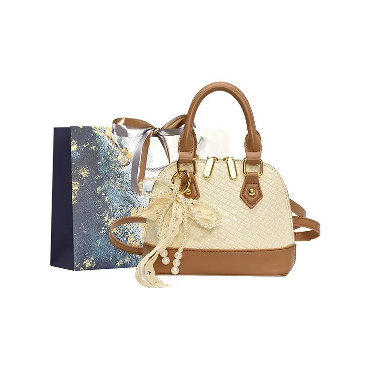 Iman's House PU Handbag Women's Yellow/Brown/Ivory/Black-4