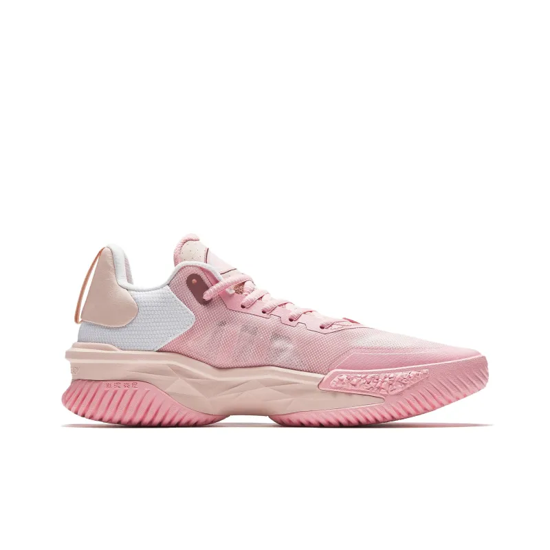Anta Space 5 Cushioning, Slip Resistant, And Abrasion Resistant Low Top Basketball Shoes Men's Pink-1