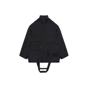 Balenciaga Parka Coat Men's Black