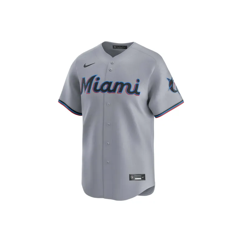 Nike Jazz Chisholm Jr. Miami Marlins Baseball Jacket Men's Gray-0
