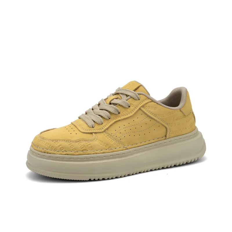 AOKANG Trendy Play Series Skateboard Shoes Men Low Top Pine Pollen Yellow, Wheat Yellow, Black, Grape Gray-4