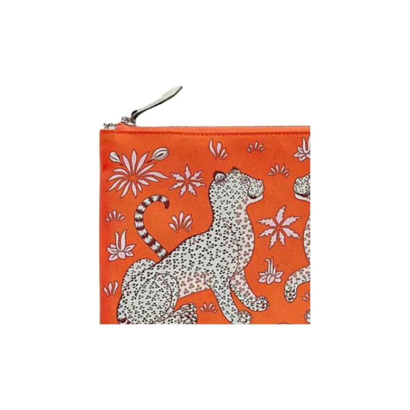 HERMES Silky Pocket Epsom Calfskin Makeup Bag Regular Women's 8V Orange-3