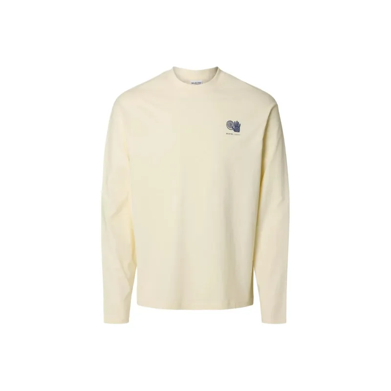SELECTED T Shirts Unisex Ecru-0