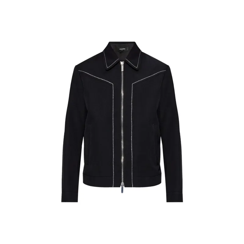 DSQUARED2 Topstitched Wool Jacket-0