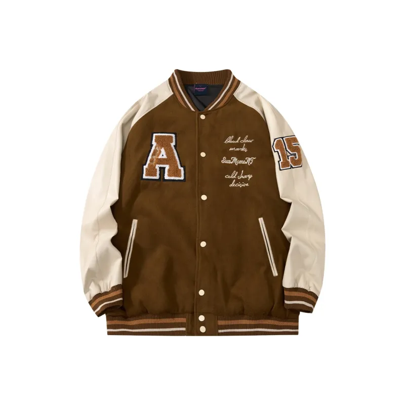 Suamoment Fall Trendy Brand American Baseball Jacket Unisex-4
