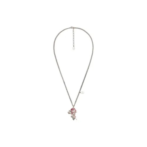DIOR Brass Alloy Necklaces Unisex Pink