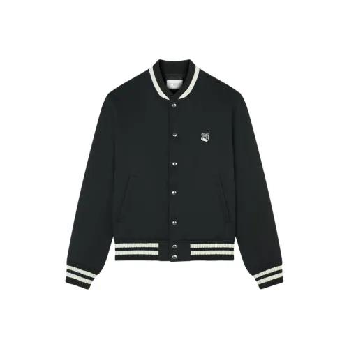 Maison Kitsune Logo Embroidered Bomber Jacket