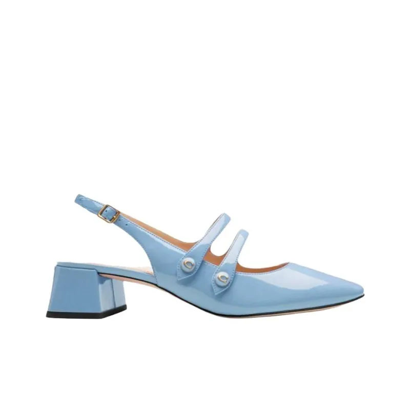 COACH Winley Chunky Heel High Heels 3.5cm Women's Blue-1