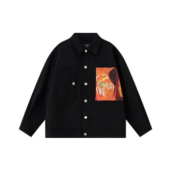 CAISEDI Jackets Coats Men's Black
