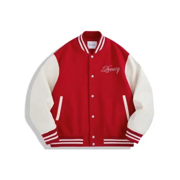 PEACEBIRD MEN Baseball Jerseys Men Red 1 Loose Fit