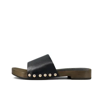 ZSBELLA Slip Resistant Abrasion Resistant Slide Slippers Women's Black