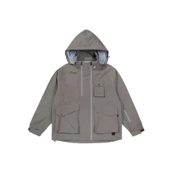 SET FUNS Spring And Fall Season Outdoor Style Jackets Coats Brand Logo Unisex Stone Gray