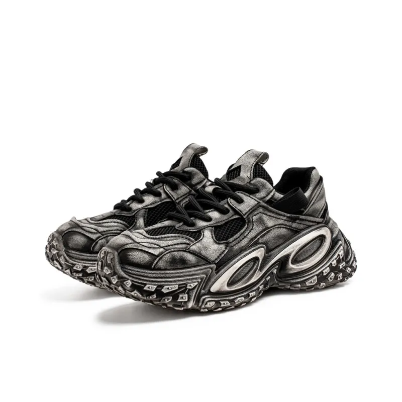 HACKBUTEER Cushioning, Slip Resistant, Abrasion Resistant, Height Increasing Low Top Chunky Sneakers Men's Box Included-9
