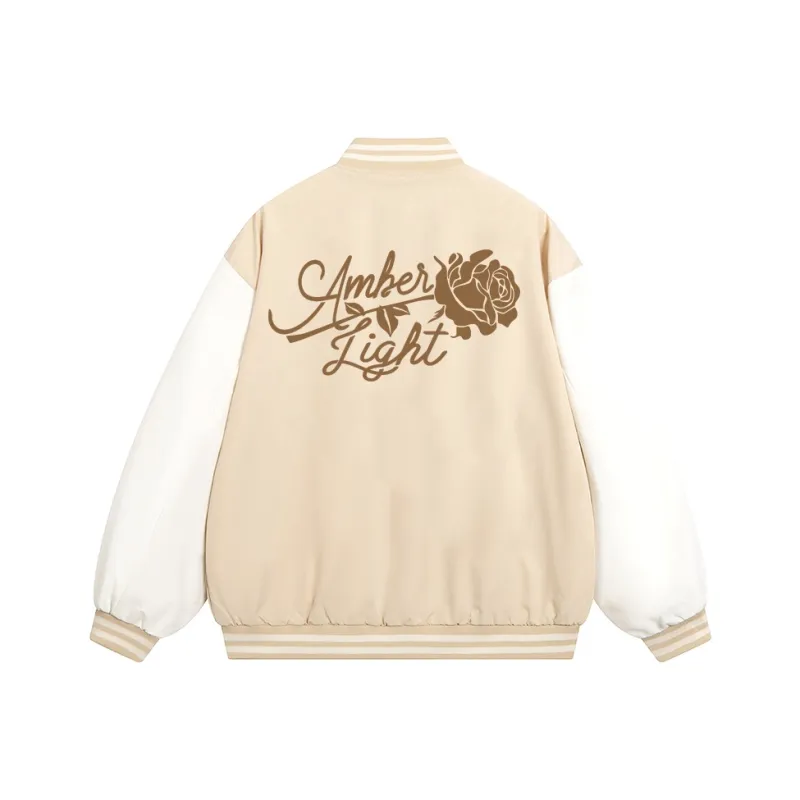 AMBER LIGHT Baseball Jacket Unisex Khaki-0