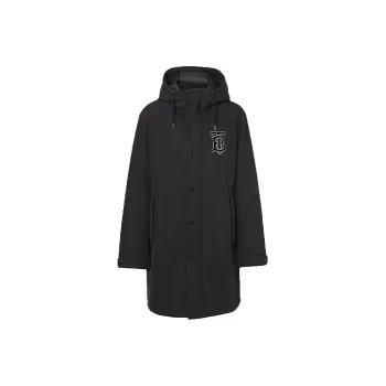 Burberry Parka Coats Men Black