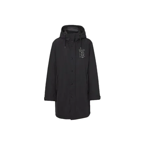 Burberry Parka Coats Men Black