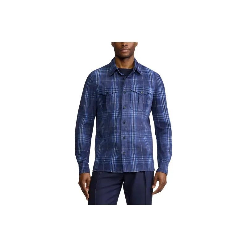 Ralph Lauren Purple Label Checkered Shirt Jacket-2