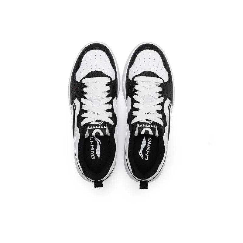 LiNing Early Cloud Coverage Abrasion Resistant, Breathable Low Top Skateboard Shoes Men's Black White-3