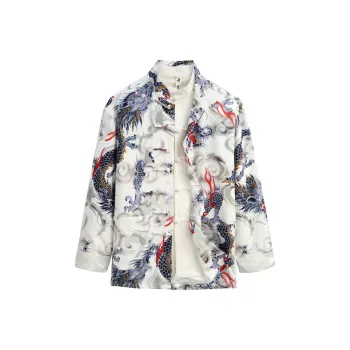 XUANSHENG Jackets Coats Men's Dragon Playing In Water